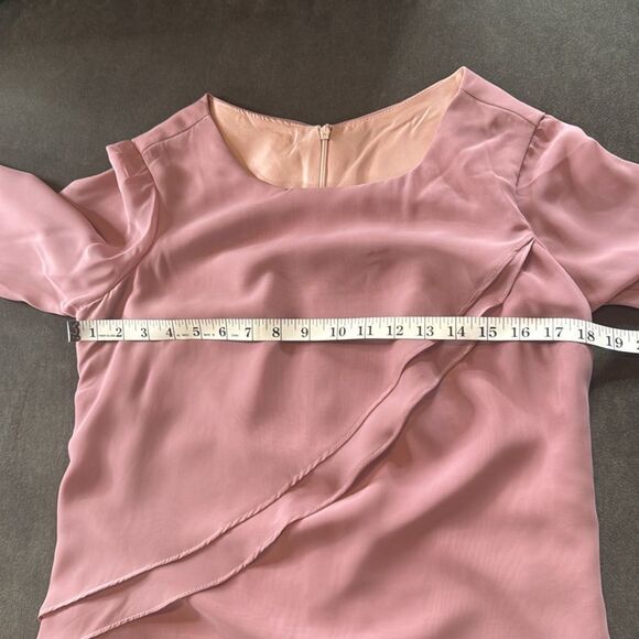 Pink Chiffon Layered Formal Two-Piece Pant Suit Set Mother of Bride Size 10 NEW - Picture 9 of 15